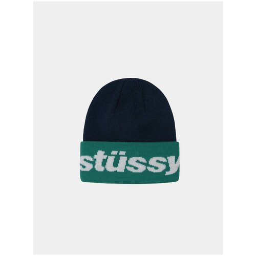 фото Шапка helvetica jacquard beanie stussy ( one size / синий / 1321113 )