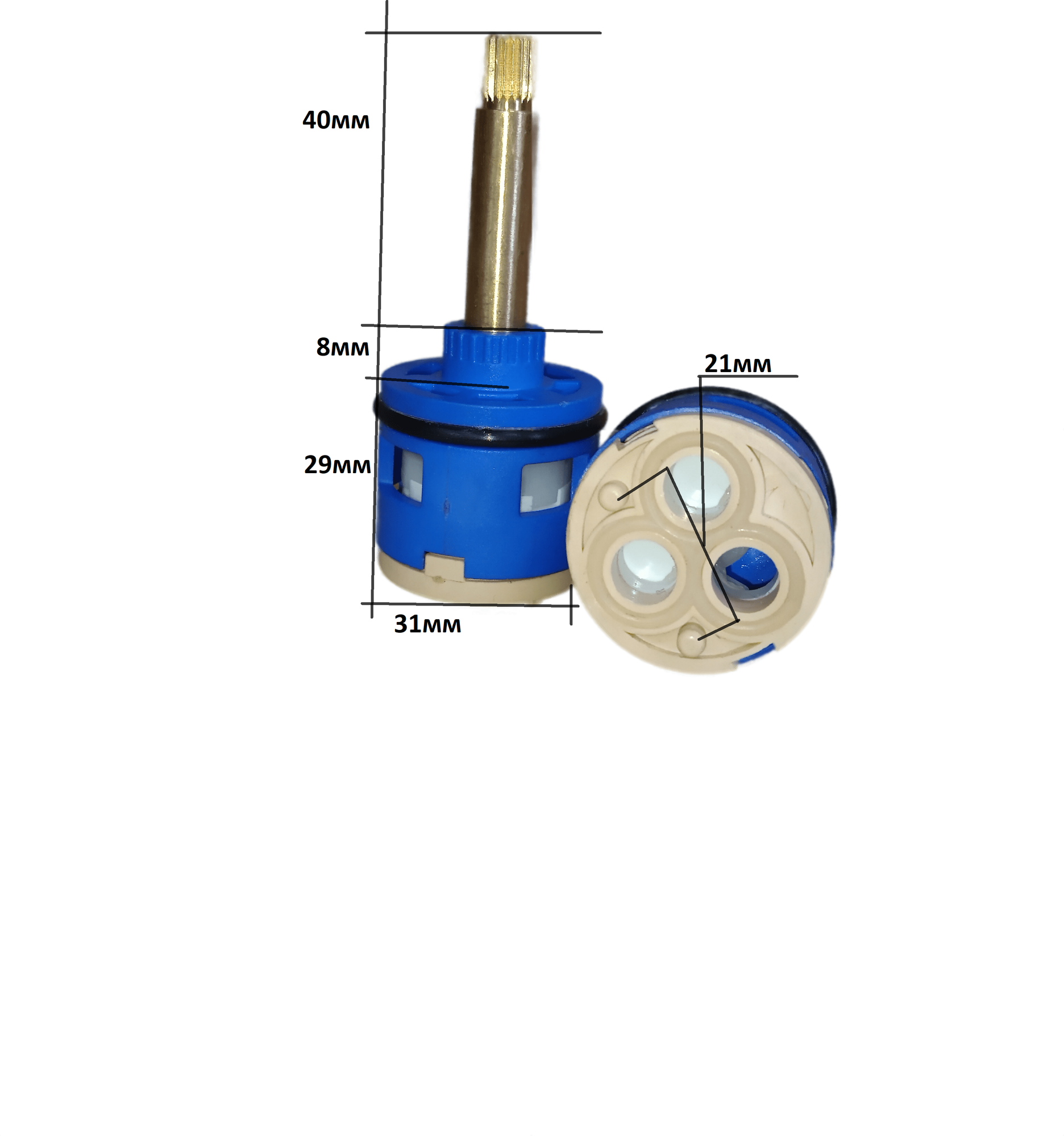 Картридж для смесителя на 3 режима D-31 мм L-40 мм для душевой кабины, под шлицы