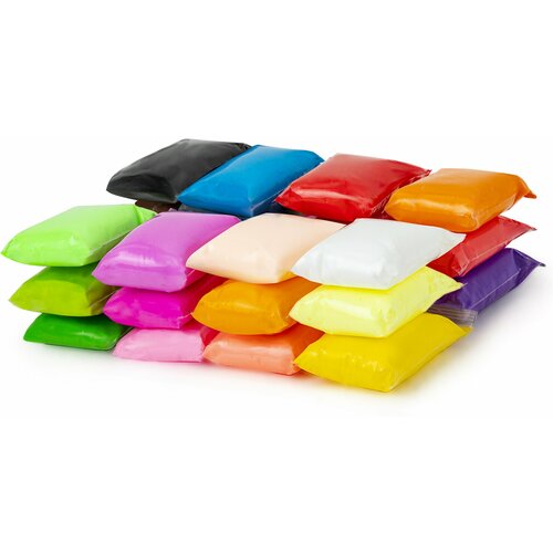 Упаковка 2 шт. Пластилин супер лёгкий воздушный застывающий 24 цвета, 240 г, 3 стека, BRAUBERG KIDS, 106307