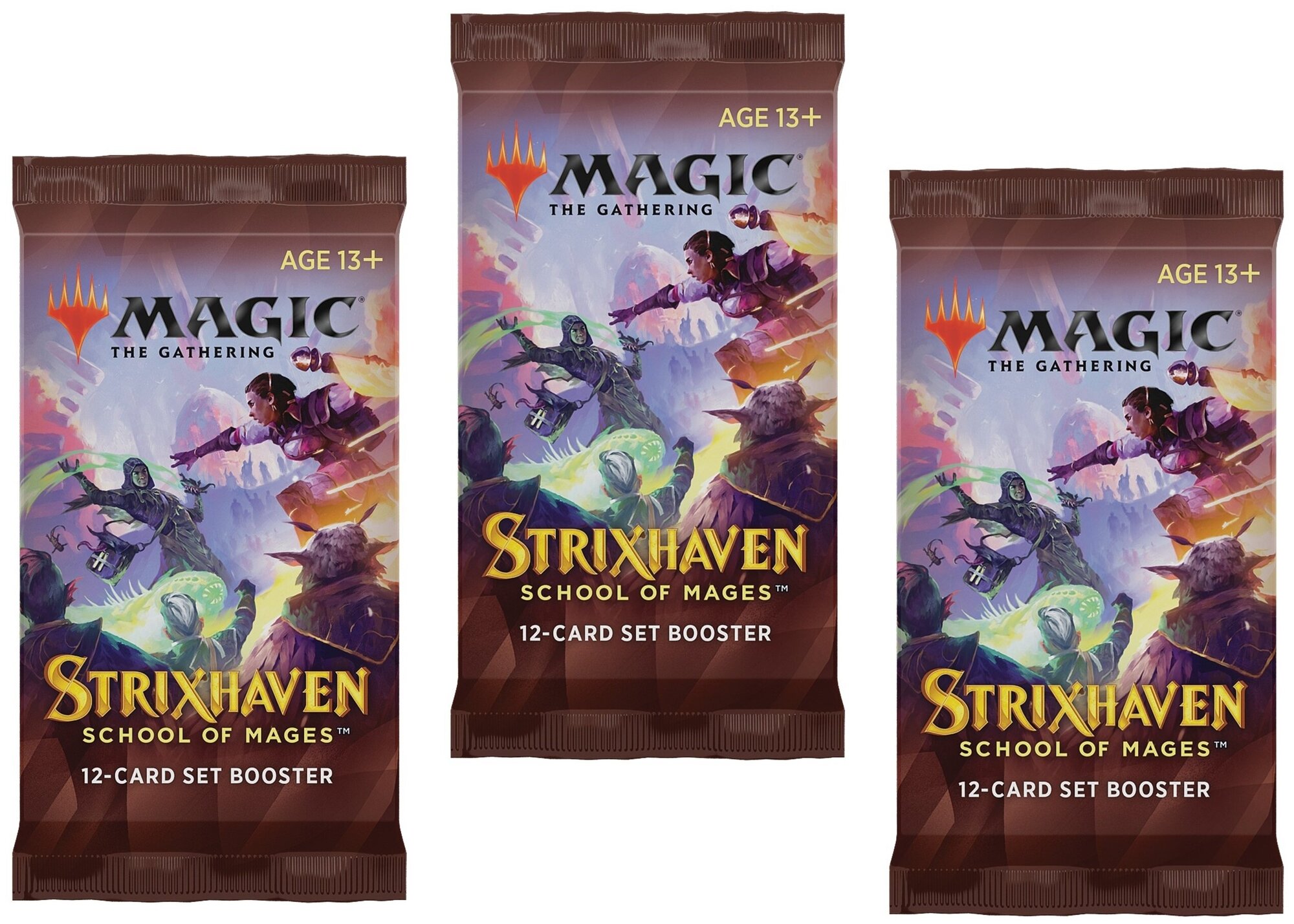 MTG: Набор из 3х СЕТ-бустеров издания Strixhaven: School of Mages на английском языке