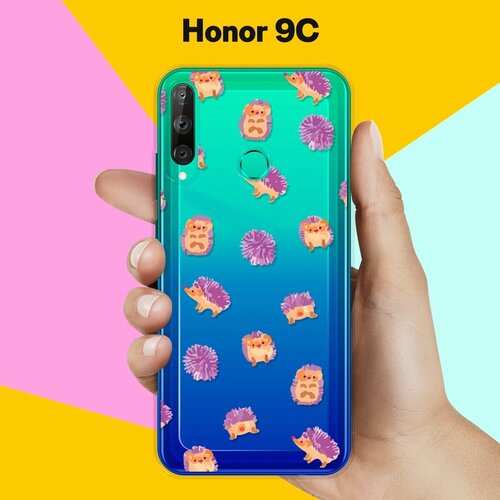 Силиконовый чехол Узор из ёжиков на Honor 9C силиконовый чехол на honor 9c узор из такс для хонор 9ц