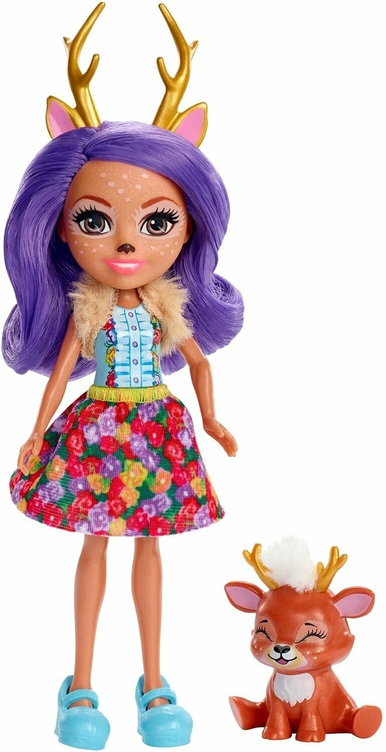 Enchantimals Enchantimals Кукла Enchantimals FXM75 Данэсса Оленни с любимой зверюшкой, 15 см