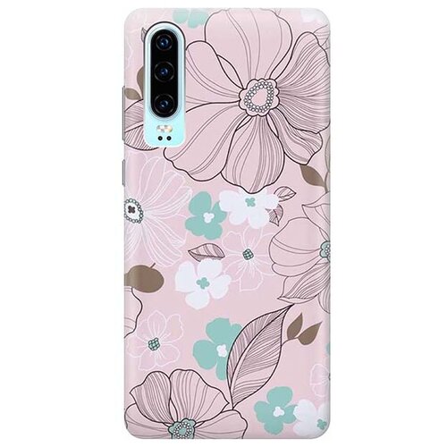 фото Чехол - накладка artcolor для huawei p30 с принтом "розовые цветы" re:pa