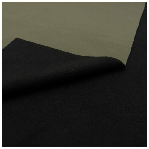 Ткань курточная 3х-слойная Софтшелл (Softshell) 100х150см, цв.хаки/черный