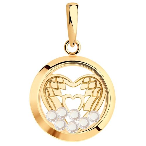 фото Sokolov подвеска из золота с минеральным стеклом и фианитами 036190