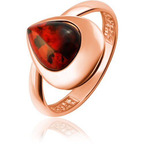 фото Кольцо из золочёного серебра дарвин 920042003aa-к с янтарём, размер 17 diamant-online