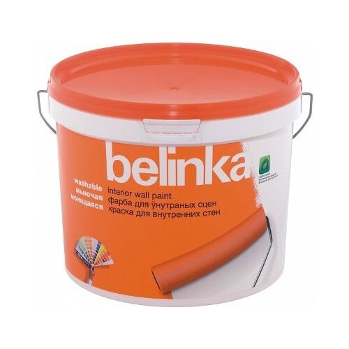 Краска акриловая Belinka Для внутренних стен матовая бесцветный 9.3 л краска латексная belinka latex матовая бесцветный 0 93 л