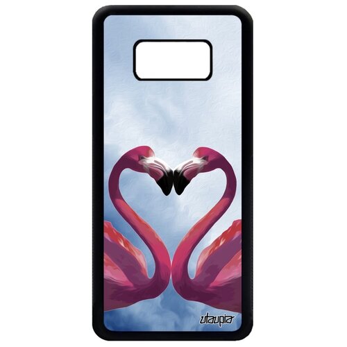 фото Чехол на мобильный samsung galaxy s8, "фламинго" птицы сердце utaupia