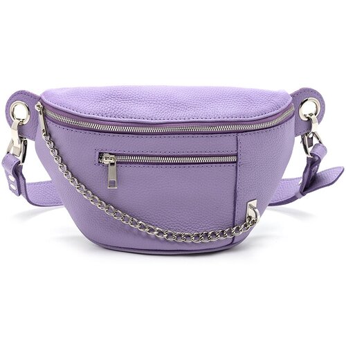 фото Сумка кросс-боди igermann повседневная, натуральная кожа, регулируемый ремень, фиолетовый