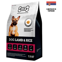 Корм для собак сухой Gina Dog Lamb & Rice ягненок, рис, 7,5 кг