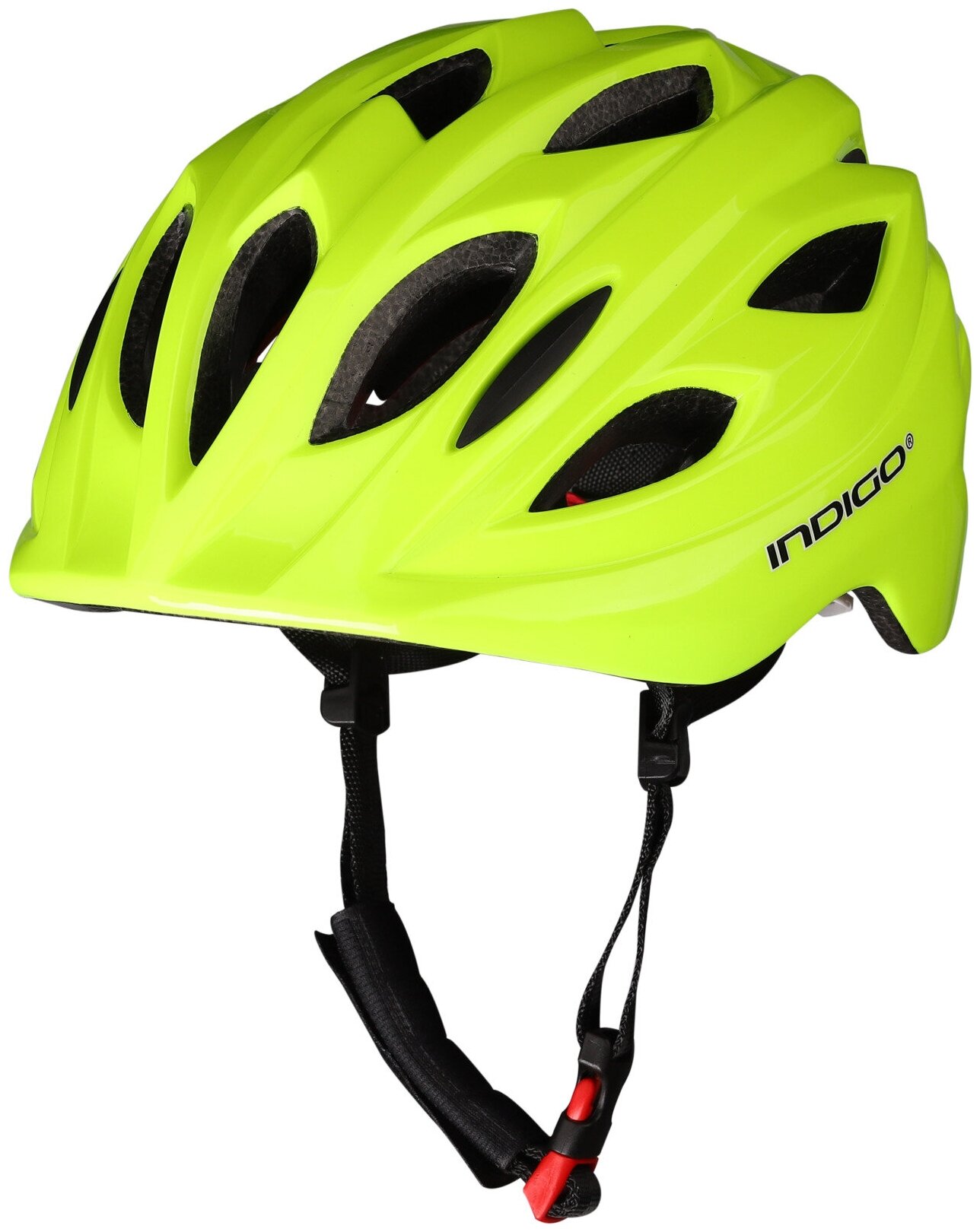 Шлем велосипедный детский INDIGO 16 вентиляционных отверстий IN073 Салатовый 51-55см