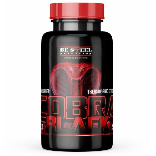 фото Термодженик жиросжигатель для похудения cobra black 60 капсул be steel nutrition