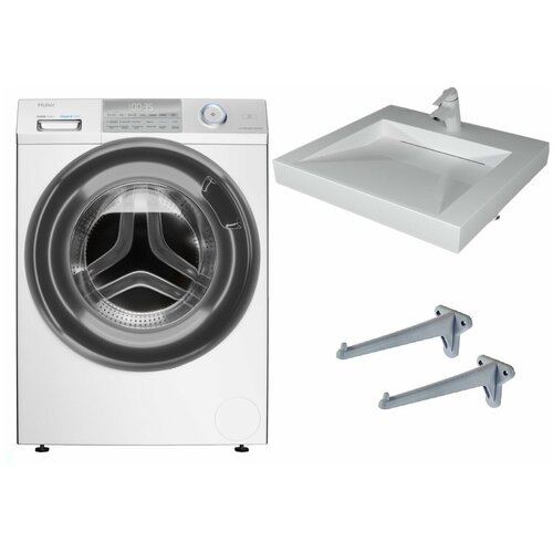 Стиральная машина с паром Haier HW70-BP12959B с раковиной Берта 55 над стиральной машиной 6015000₽