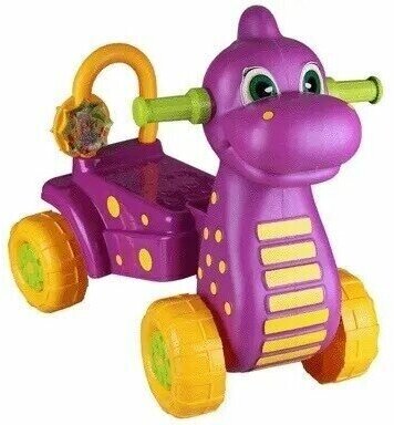 Игрушка на колесах детская "Дракон" фиолетовый/оранжевый
