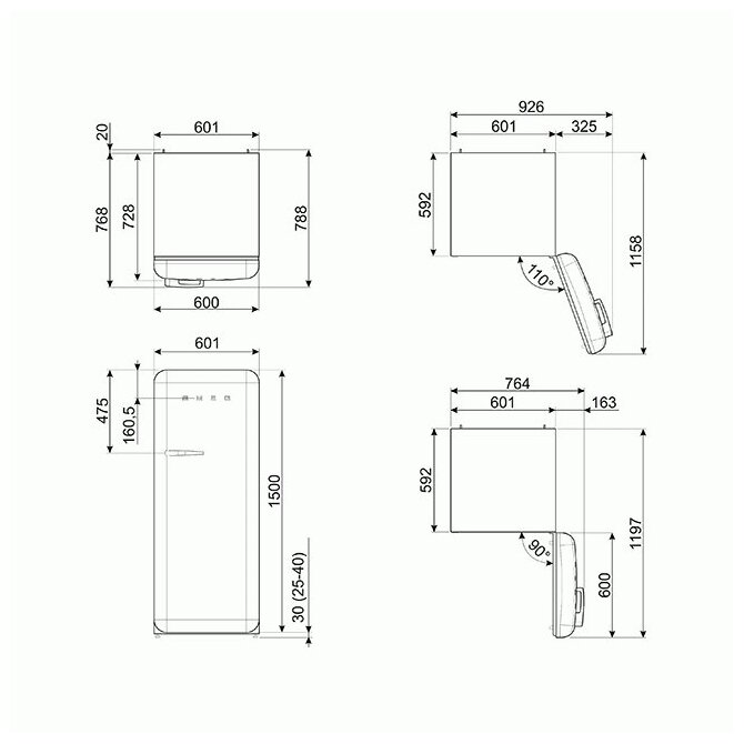 Холодильник Smeg FAB28LCR5