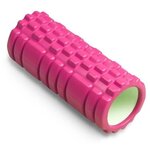 IN077 Ролик массажный для йоги INDIGO PVC Розовый 33*14 см - изображение