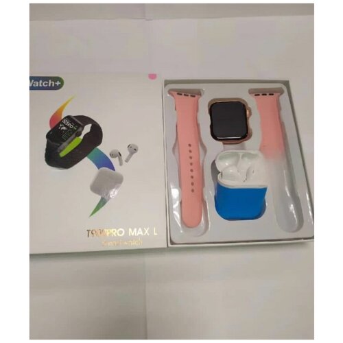 Умные смарт часы в комплекте с наушниками цвет розовый 175500₽