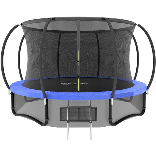 Батут каркасный с защитной сеткой JumboJump для детей и взрослых, диаметр 427 см, синий