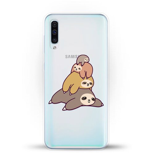 фото Силиконовый чехол 4 ленивца на samsung galaxy a50s andy & paul