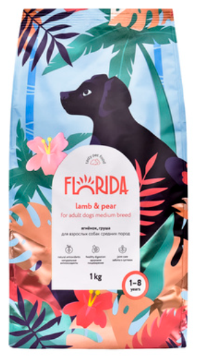 FLORIDA (Флорида) Сухой корм для взрослых собак средних пород с ягненком и грушей 1 кг