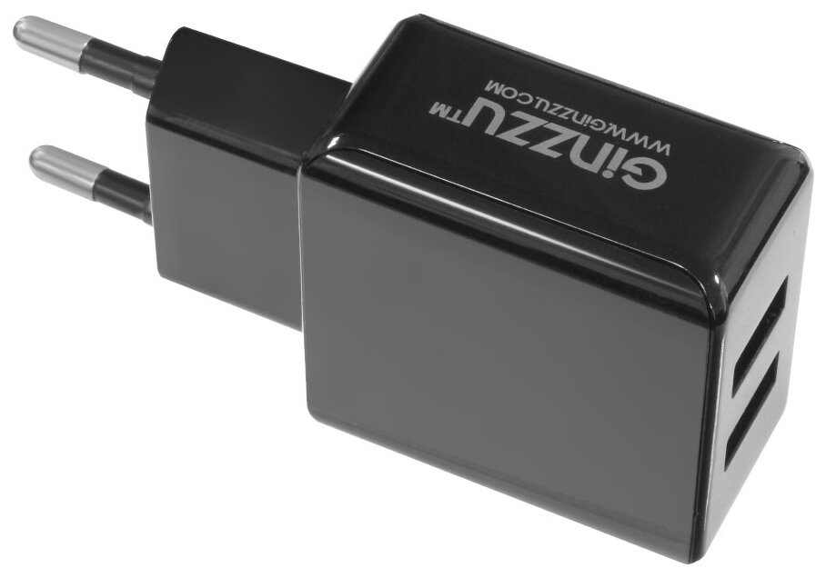 Сетевое зар./устр. Ginzzu GA-3312UB 3.1A универсальное кабель microUSB черный