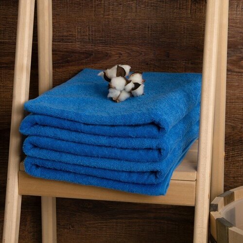 Алтын Асыр Простыня махровая гладкокрашеная 155х200см цв голубой 380гм хлопок 100 3817₽