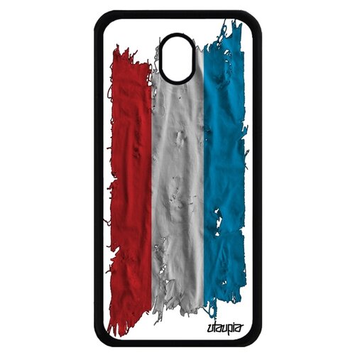 фото Чехол на телефон samsung galaxy j7 2017, "флаг люксембурга на ткани" патриот страна utaupia