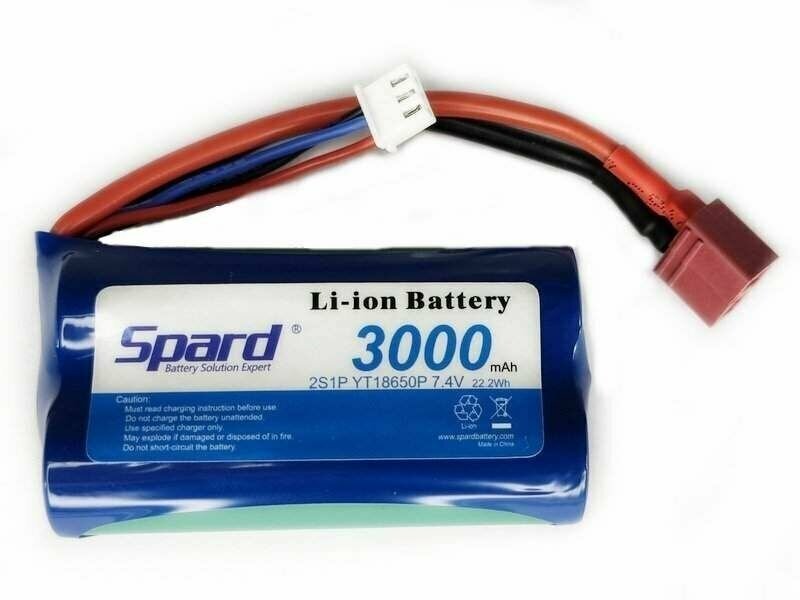 Аккумулятор Li-Ion Spard 3000mAh, 7,4V, 10C, Tplug для Remo Hobby 1/16, Himoto 1/18