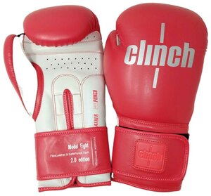 C137 Перчатки боксерские Clinch Fight 2.0 красно-белые - Clinch - Красный - 12 oz