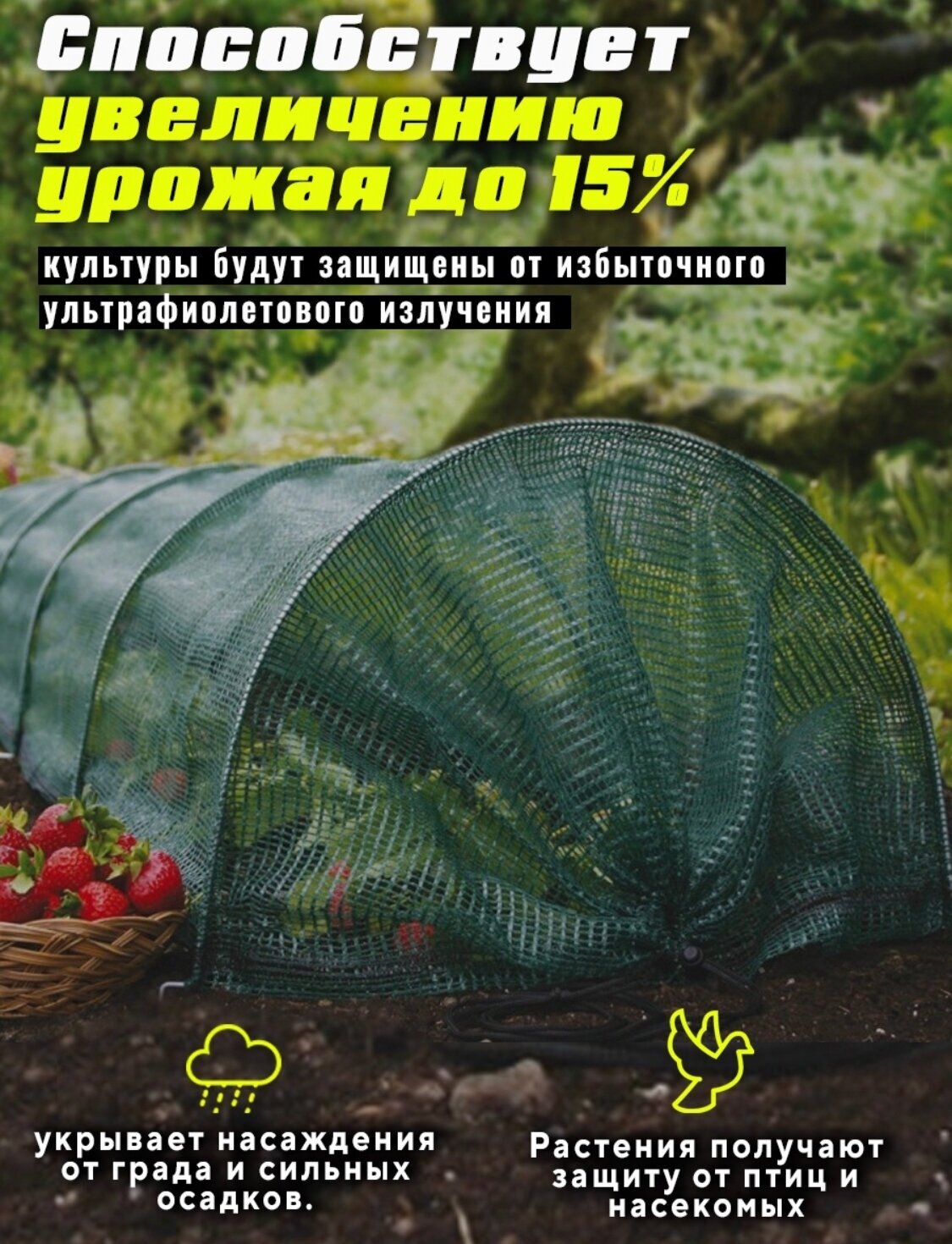 Сетка затеняющая 2х50м 55% затенение - фотография № 2