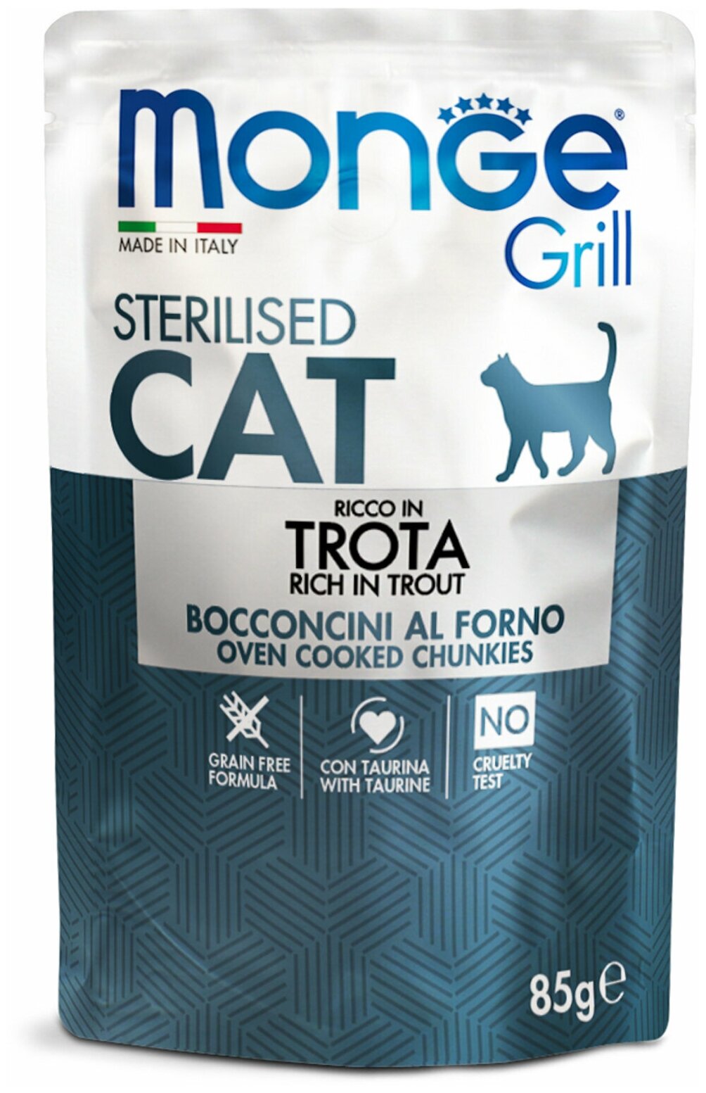 Monge Cat Grill Pouch пауч д/кошек стерилизованных итальянская форель 85г (12 шт.) - фотография № 2