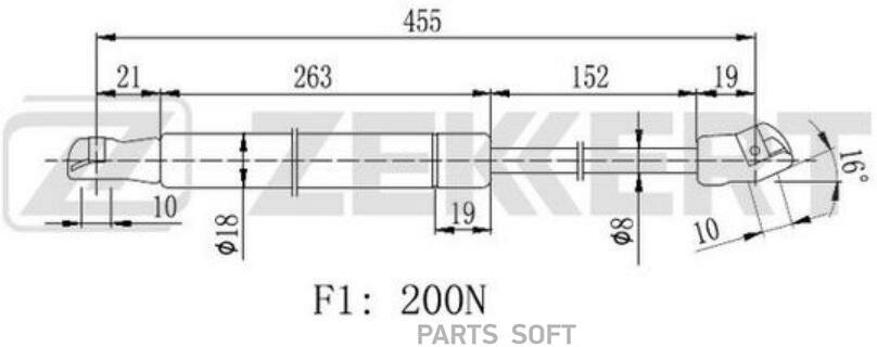 Пружина Газовая Заднего Стекла Mazda Tribute 00- Zekkert арт. gf-2266