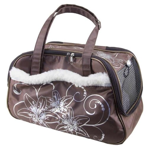 фото Сумка-переноска для собак dogman №7 (мех) 18х26х38 см коричневый