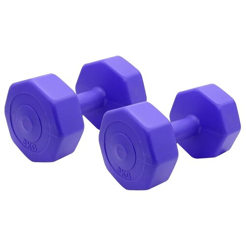 фото Виниловые гантели gravity, восьмиугольные, 4 кг, пара, красный