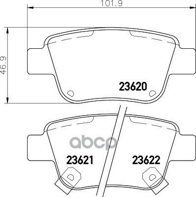 Колодки Тормозные Задние Дисковые К-Кт HELLA PAGID арт. '8DB355029-621