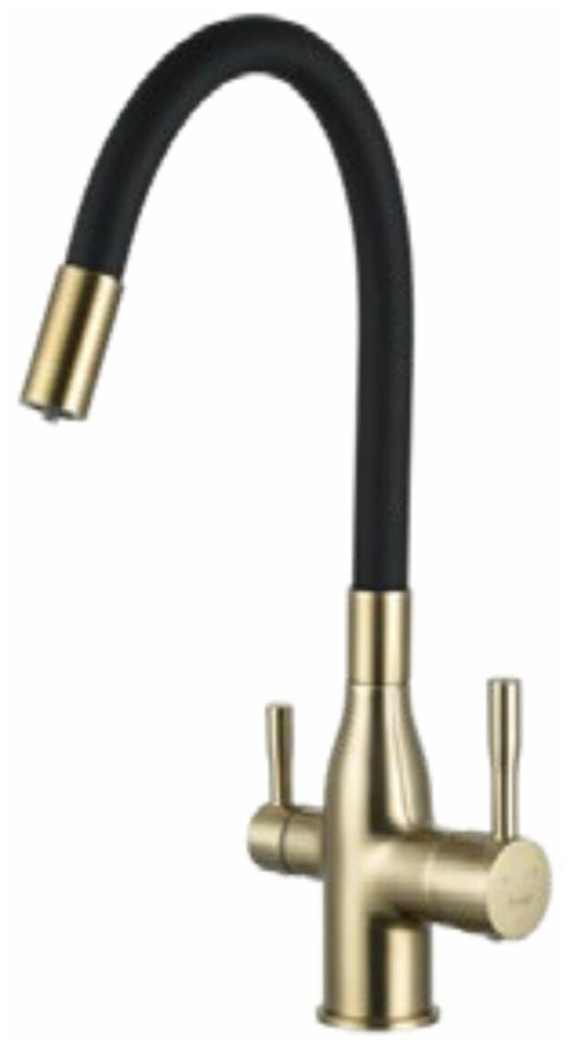 Frap Смеситель для кухни с подключением фильтра питьевой воды бронза золотой черный F4396-3