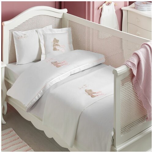 Комплект детского постельного белья Tivolyo home POURTOL BEBE розовый (без покрывала)