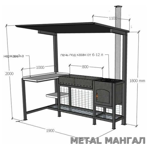 Мангал с крышей METAL мангал 