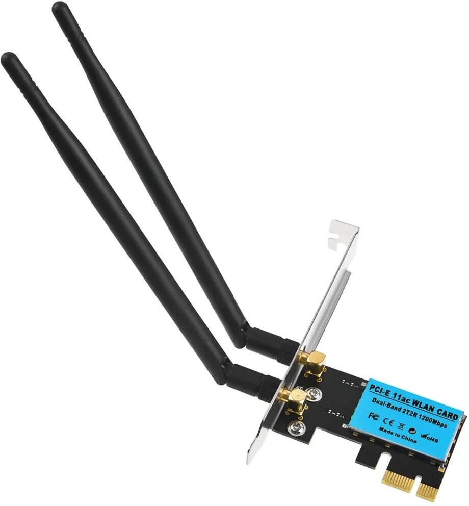 WiFi адаптер AC1200 (RTL8812) PCI-Ex1 802.11ac 867 Мбит/с антенна 5dBi | ORIENT XGE-946ac