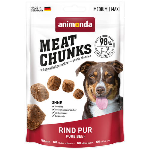 Лакомство Animonda MEAT CHUNKS PURE BEEF для взрослых собак средних и крупных пород с говядиной 80 гр