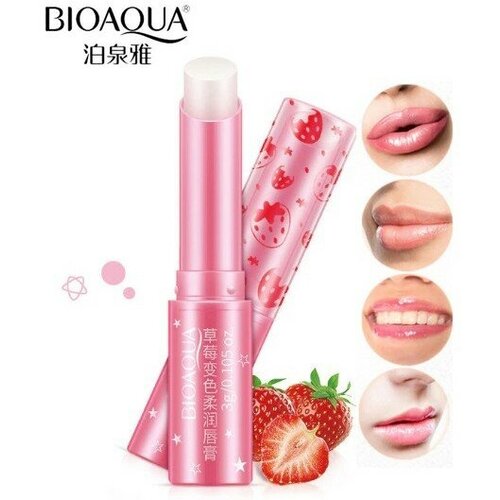 Бальзам для губ с проявляющимся розовым оттенком с клубникой BioAqua
