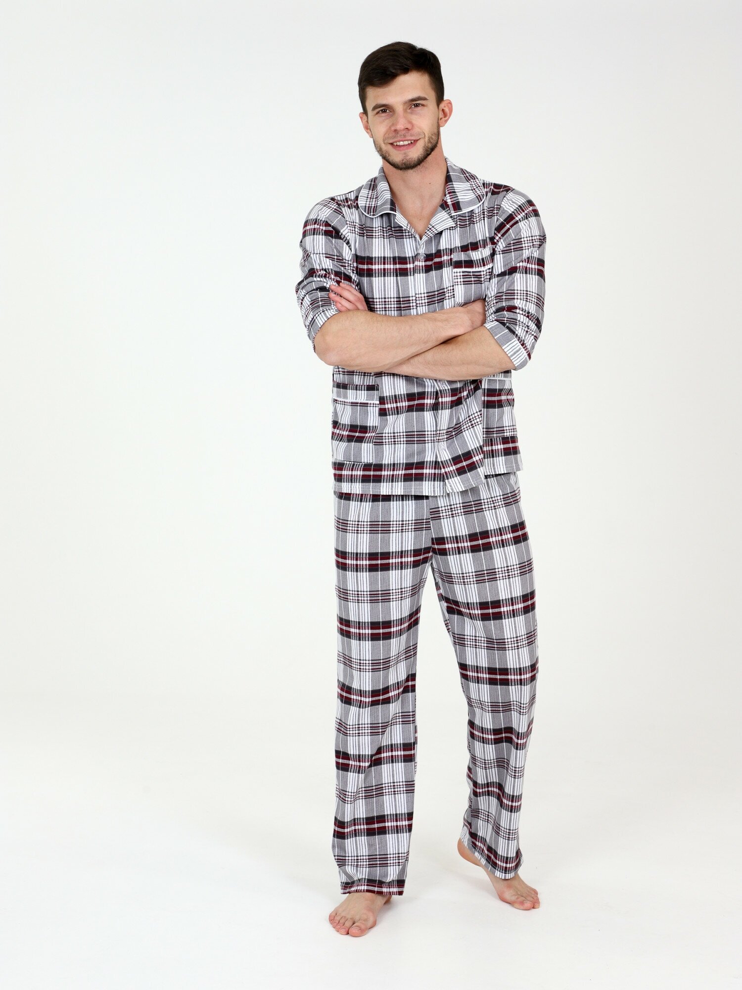 Пижама мужская (бордо) 46 размер - фотография № 1