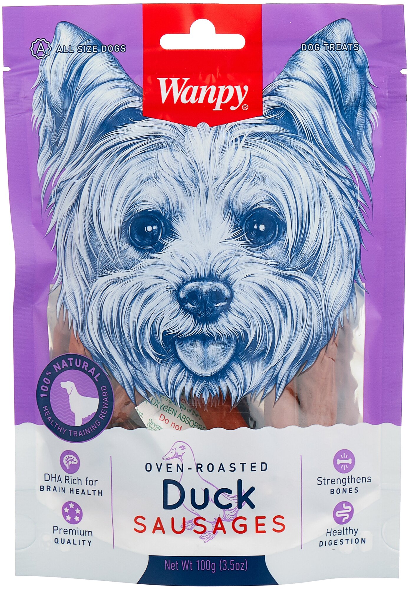 Wanpy Dog утиные сосиски (100 г.) Утка, 100 г.