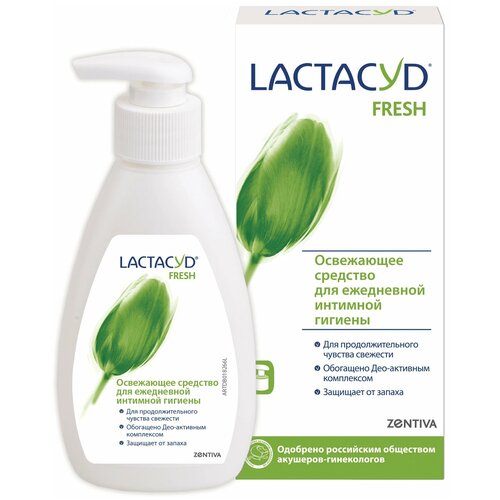 Lactacyd гель для интимной гигиены Fresh, цветочный, бутылка, 200 г, 200 мл средство для интимной гигиены lactacyd для чувствительной кожи 200 мл