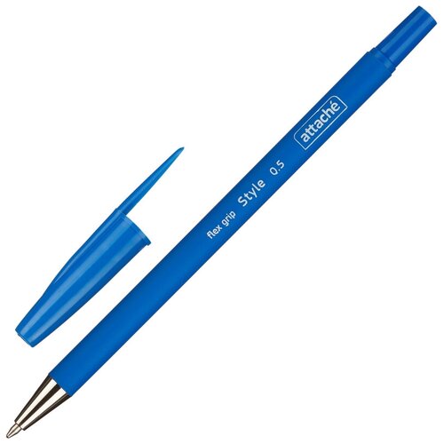 Ручка шариковая неавтоматическая Attache Style 0,5мм прорезин. корп. синий ст ручка шариковая неавтоматическая attache classic 0 7мм синий ст 3шт