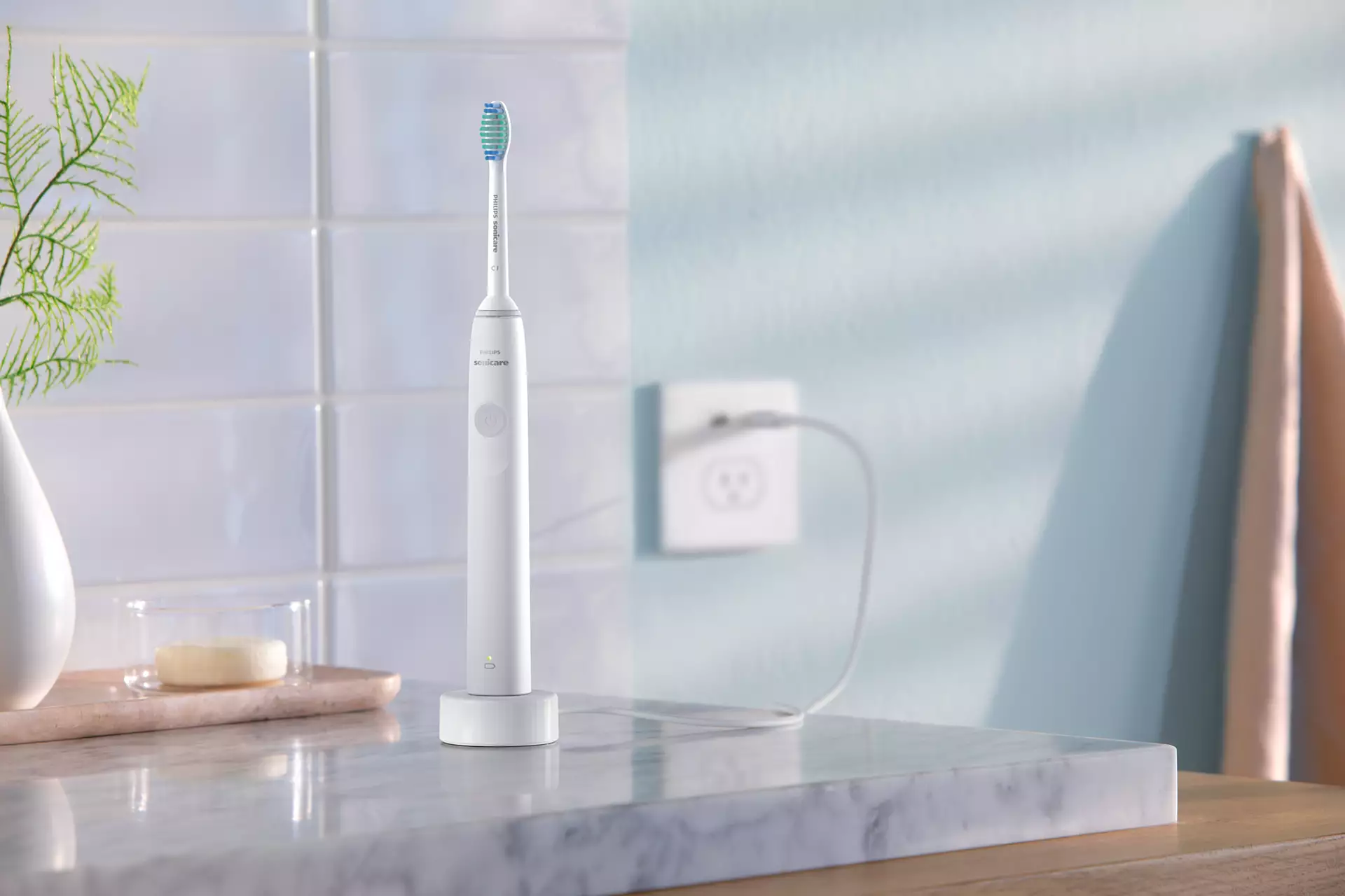 Philips Sonicare эл. зубная щётка 1100 Power HX3641/02 Цвет: белый - фотография № 4