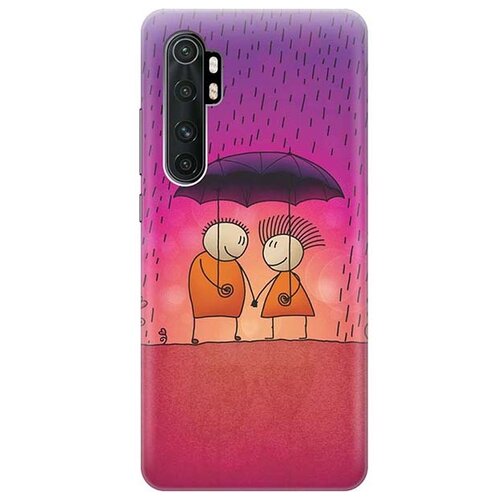 фото Чехол - накладка artcolor для xiaomi mi note 10 lite с принтом "парочка под дождем" re:pa