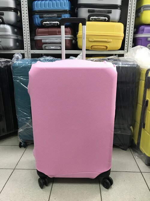 Чехол для чемодана  727, размер M, розовый