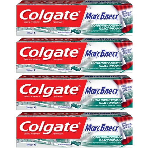 Зубная паста Colgate макс блеск Кристальная мята 100 мл. х 4 шт.