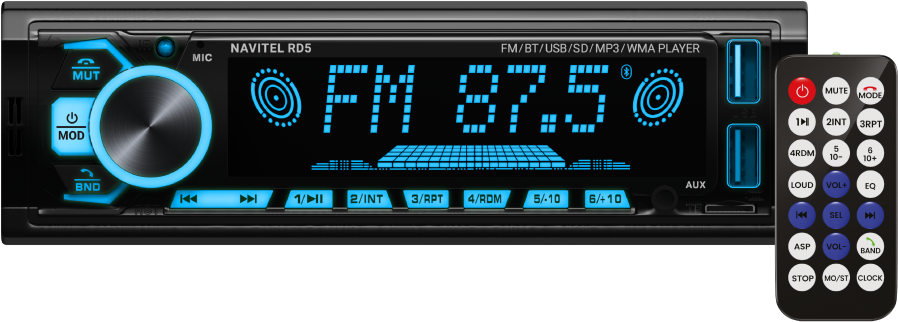 FM/USB медиа ресивер с Bluetooth NAVITEL RD5